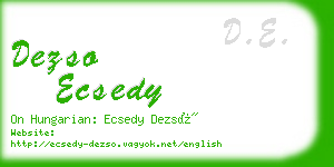 dezso ecsedy business card